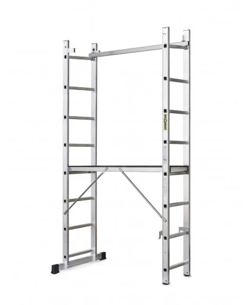 Échelle multifonctionnelle + échafaudage 114x33cm 2x8 échelons BASIC