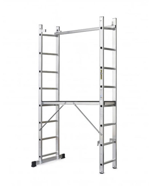 Échelle multifonctionnelle + échafaudage 114x33cm 2x8 échelons BASIC