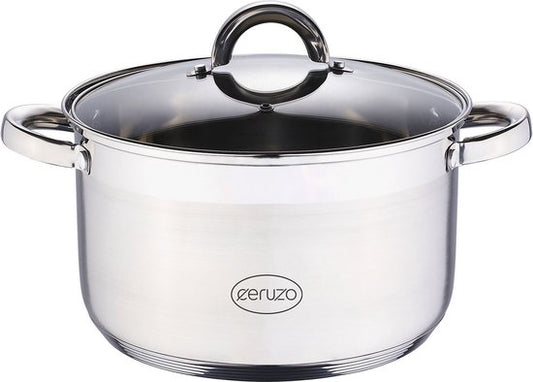 Ceruzo Poêle de cuisson - acier inoxydable - Diamètre 24 cm - H 14,5 cm - 6,3 L - toutes sources de chaleur
