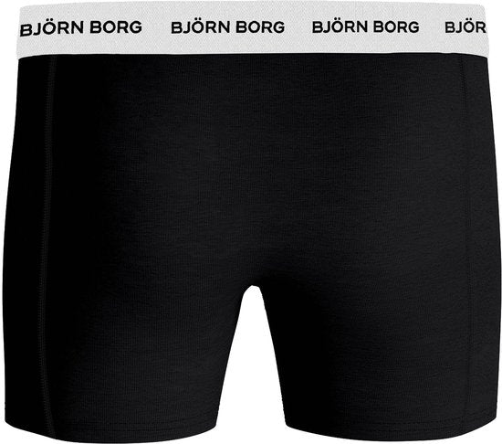 Björn Borg Cotton Stretch Boxer Shorts Men - Black/Print/Blue - 5 pièces - Pantalon homme - Boxer - Taille M