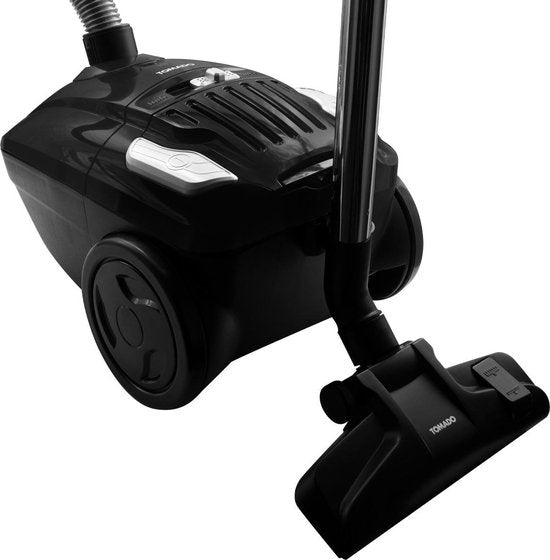 Tomado TVC3003B - Aspirateur à sac puissant - Filtre HEPA 13 - Longueur du cordon 9 mètres - Extra silencieux - Noir