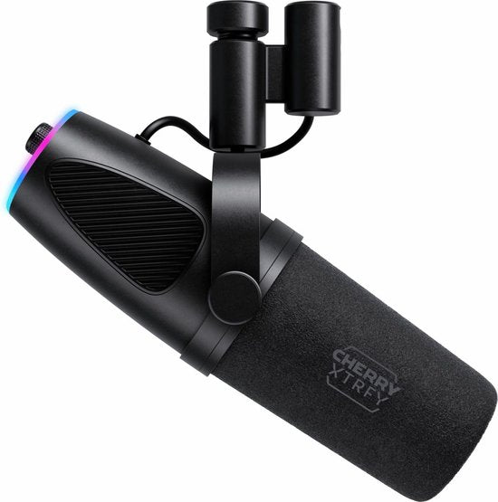 CHERRY XTRFY Ngale X - Microphone - USB et XLR - Dynamique - RGB - Câble de 2 m - Noir