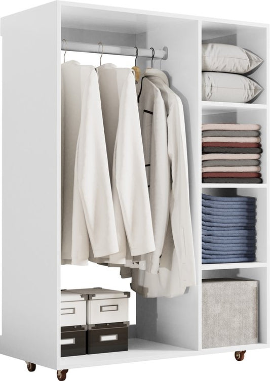 armoire - blanc - 90 cm de large x 125 cm de haut x 41,5 cm de profondeur