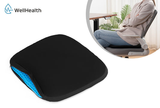 Coussin en gel confortable Wellhealth - adapté à toutes les chaises - Noir