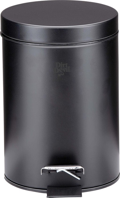 Dirt Devil Poubelle à pédale 3 litres - Poubelle - Inox - Noir