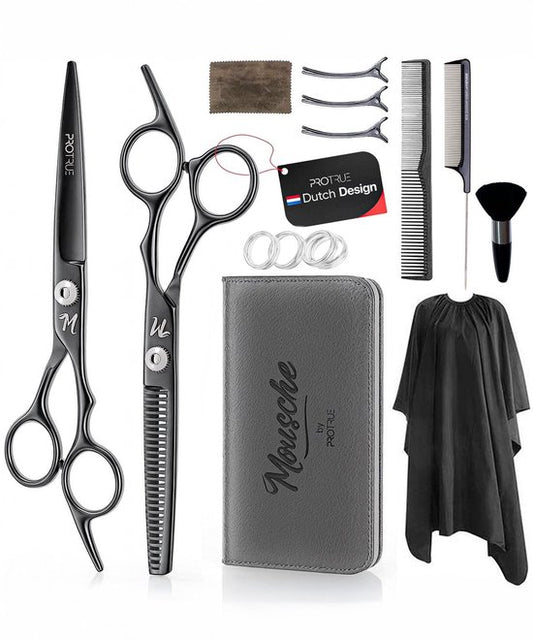 ProTrue 15 Piece Hairdressing Set - Hairdressing Scissors - Thinning Scissors - Coupe Scissors - Hairdressing Scissors Set