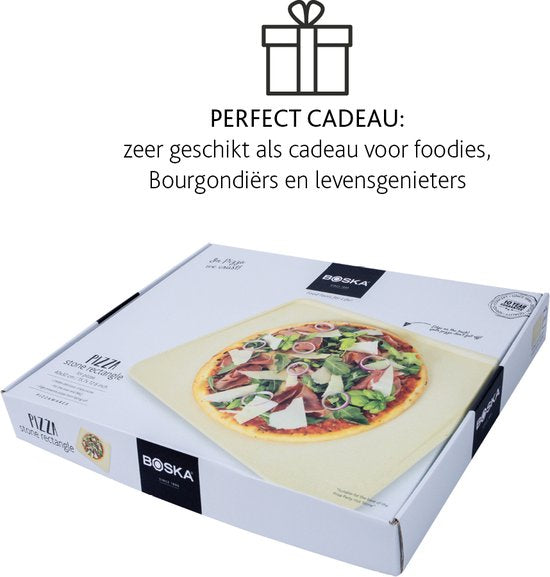 Boska Pizza Stone Deluxe Rectangle - Pour le four - Pizza croustillante - 40x32 cm - Accessoires BBQ
