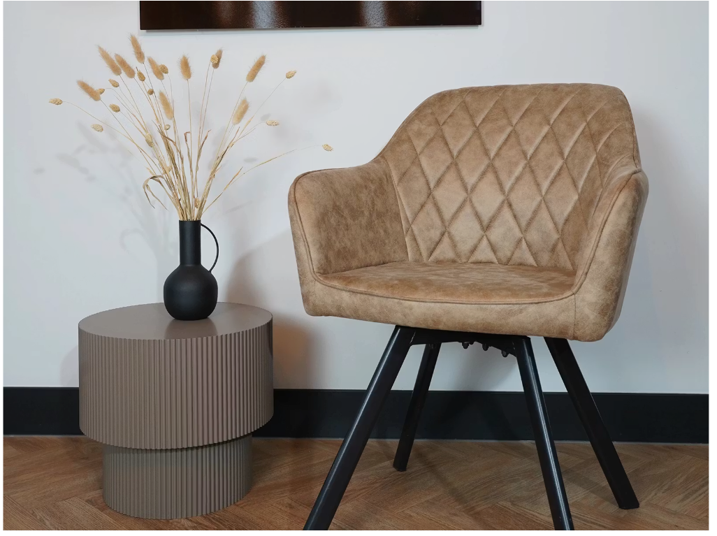 Meubles 31 Brione - Chaise de salle à manger Duopack - Pivotant à 360° - H 83 x L 59 cm - Microfibre/Acier - Taupe