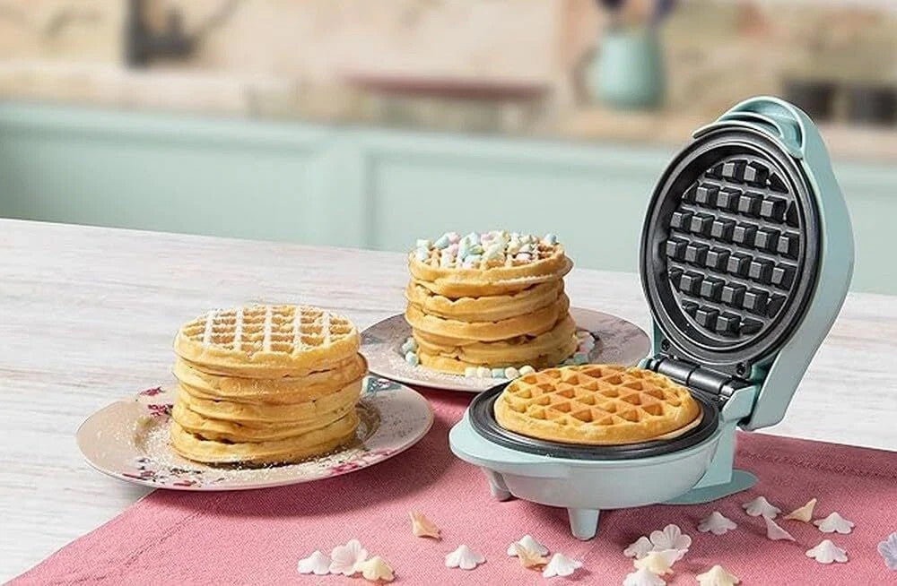 Mini-gaufrier Bestron Sweet Dreams AMWE600G 550 W - Réglage de la température - Gaufres de Ø 10 cm - Menthe