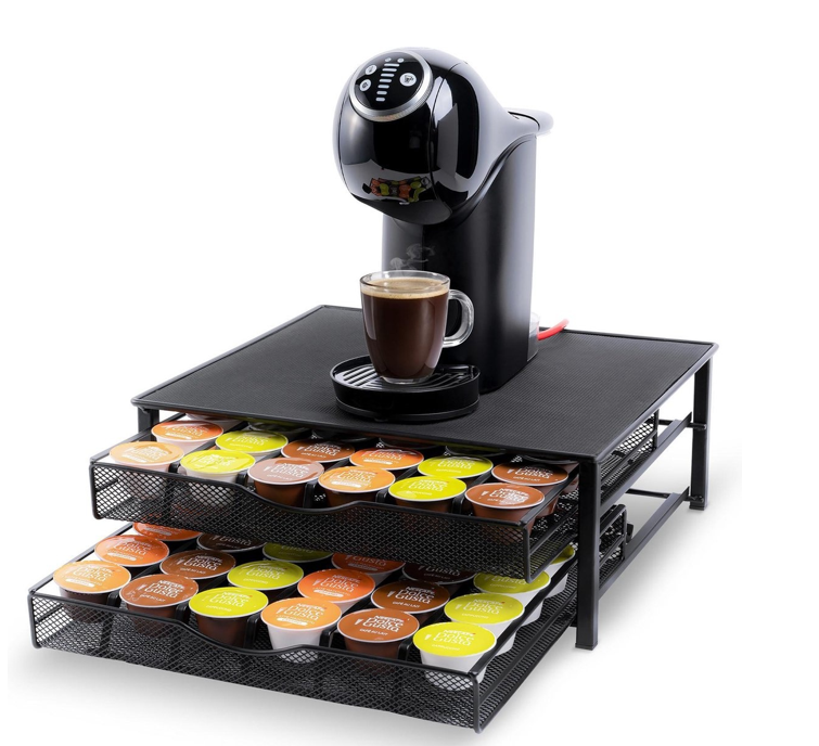 Adapté aux porte-capsules Dolce Gusto - Porte-capsules à café avec 2 tiroirs - 72 porte-capsules Dolce Gusto - antidérapant et anti-vibrations - cadeau de la fête des pères