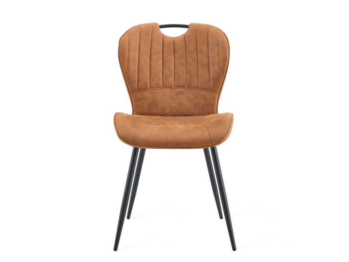 Chaise de salle à manger Multifurn Sten - Micro-cuir Cognac - Lot de 2