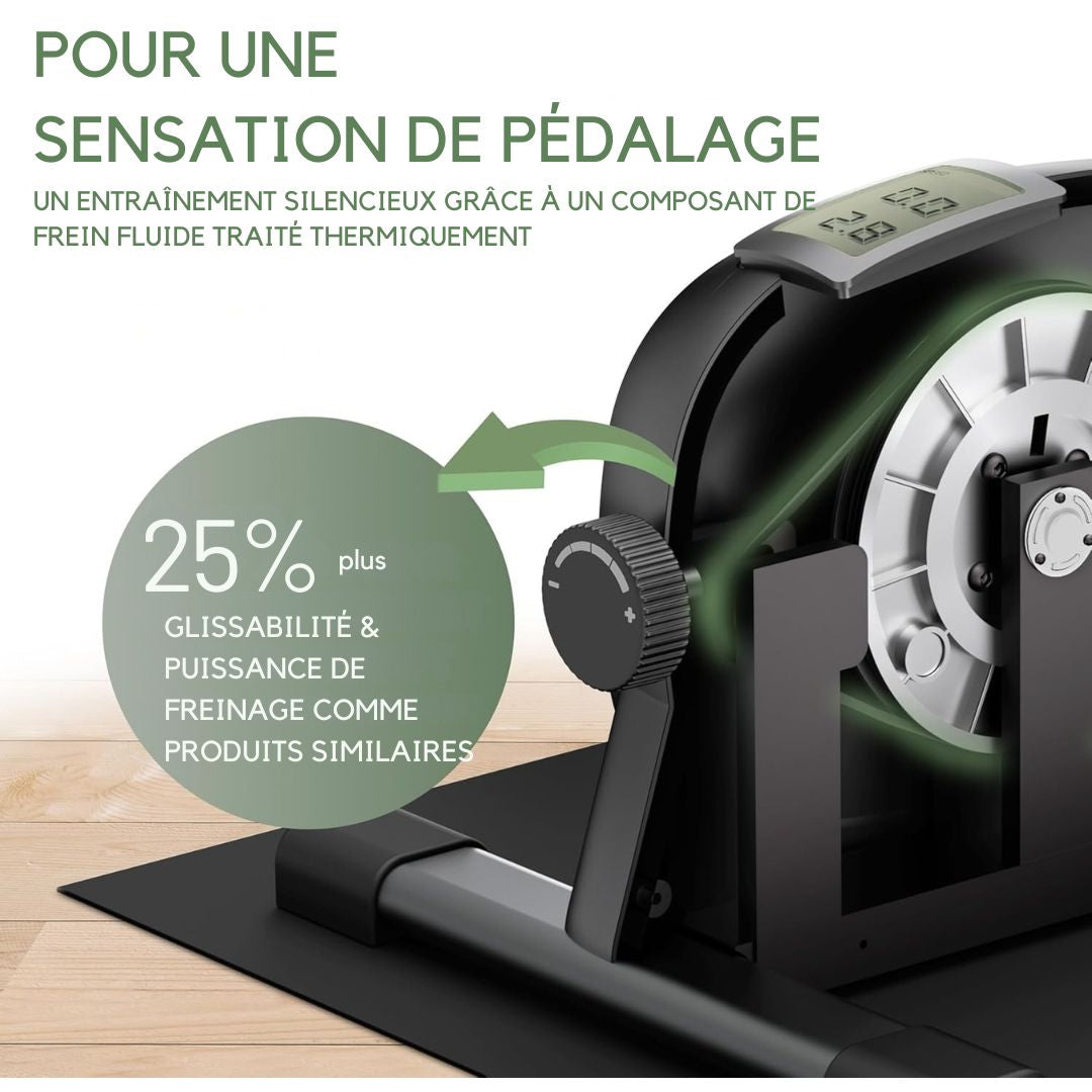 Pédalier HELDENWERK - 40x35x30 cm - Acier et plastique - Sangle de fixation et tapis antidérapant inclus - Entraînement des bras et des jambes pour la maison - Vélo d'exercice idéal pour les personnes âgées - HW-PT-100 - noir