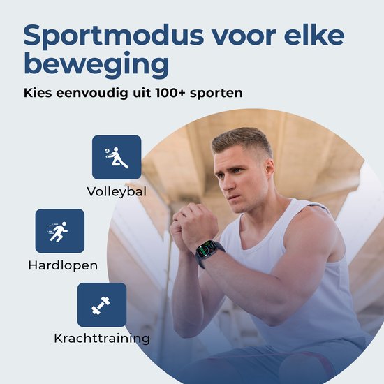 Montre connectée Denver - Android / iOS - Fonction téléphone complète - Écran AMOLED - Montre de sport - Cardiofréquencemètre - Oxymètre de pouls - Moniteur de sommeil - SWC187B