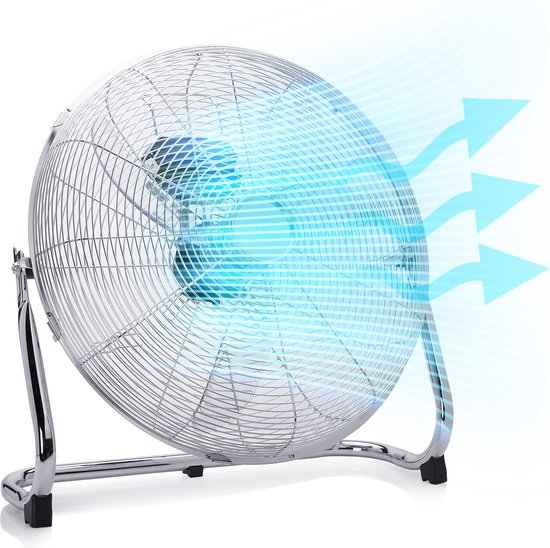 Ventilateur de sol en métal 45 cm - 3 niveaux - réglable à 130° - fort débit d'air - Tristar VE-5935