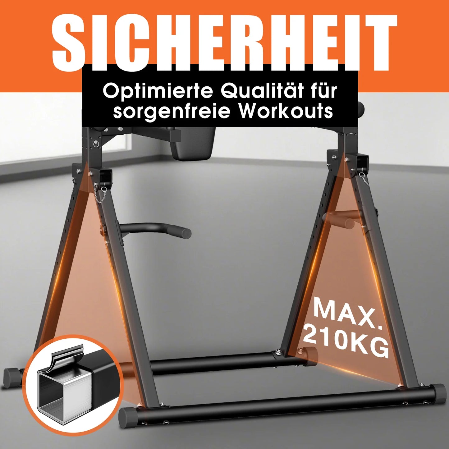 DH FitLife Power Tower pliable avec station de dips – Barre de traction autonome jusqu'à 150 kg pour salle de sport à domicile