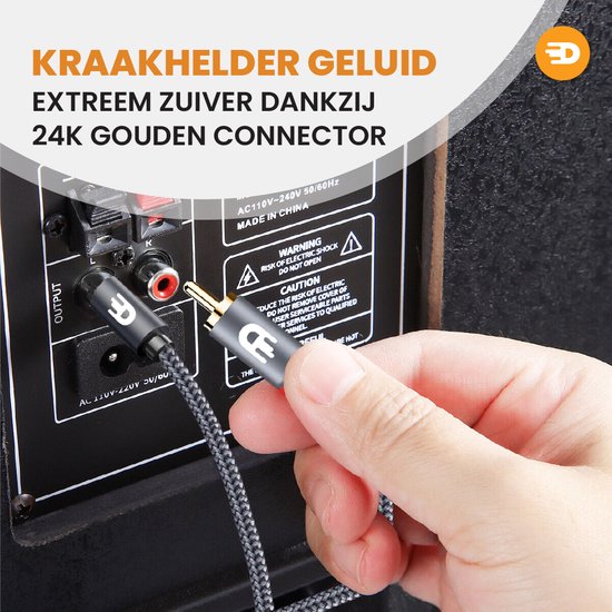 Drivv. Premium Tulip Stereo Audio Cable - 2RCA to 2RCA - Tulip Cable - 5m