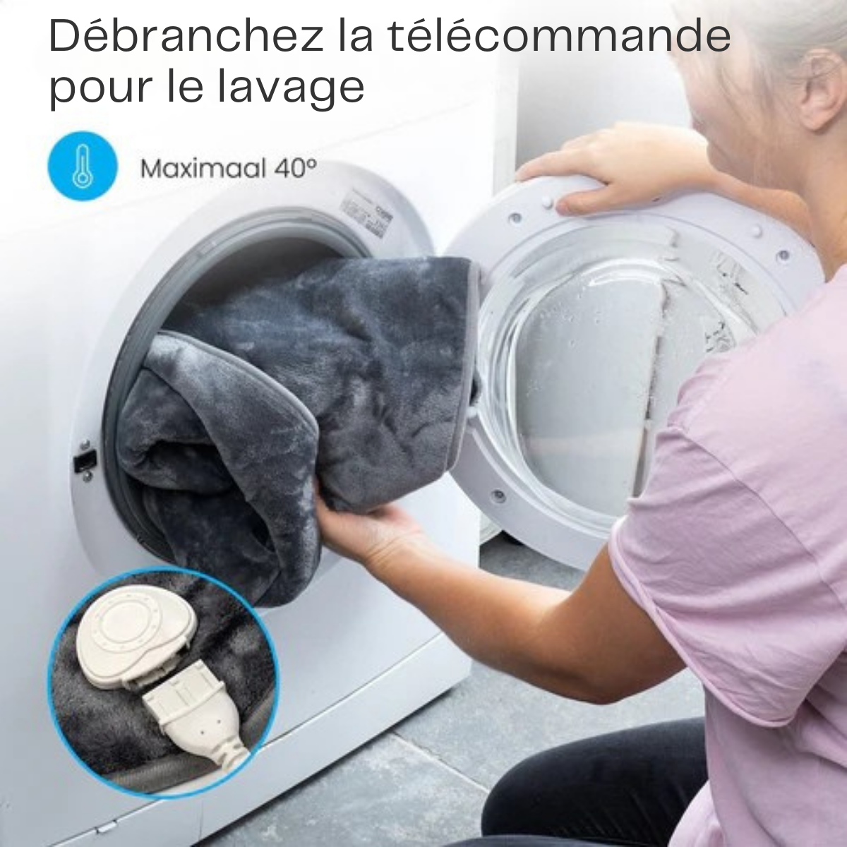 Coussin chauffant électrique - Auronic - Couverture chauffante pour nuque et Epaules - Lavable - Gris