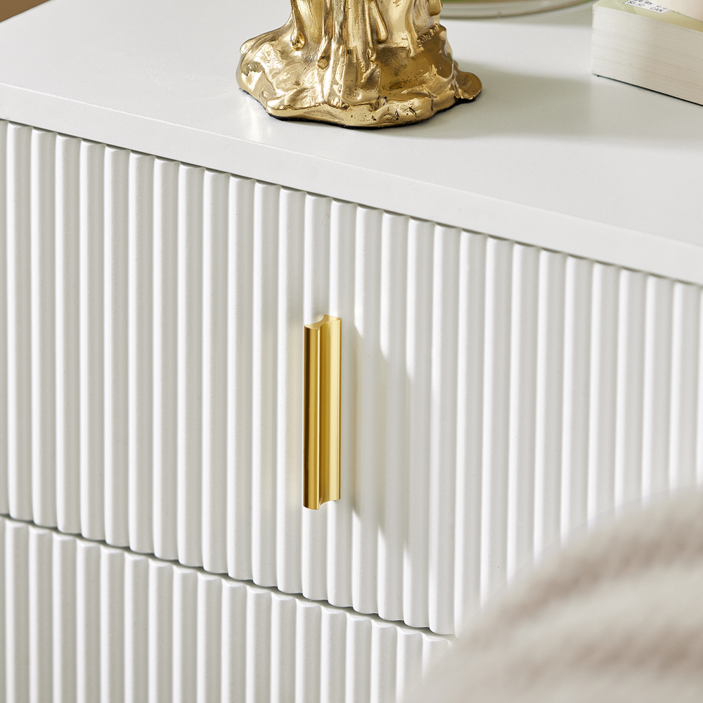 SoBuy Table de chevet avec 2 tiroirs - 40x40x47 cm - Blanc