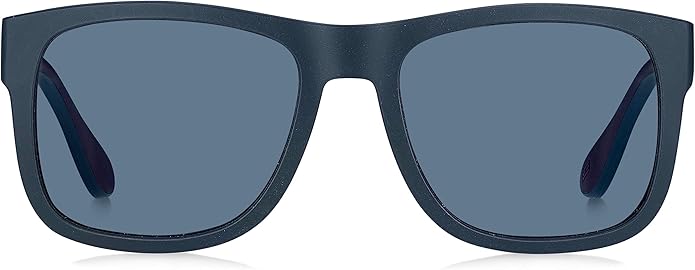 Lunettes de soleil rectangulaires Tommy Hilfiger TH1556/S - Monture bleue/rouge/blanche - Verres en polycarbonate bleus UV400