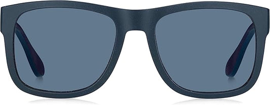 Lunettes de soleil rectangulaires Tommy Hilfiger TH1556/S - Monture bleue/rouge/blanche - Verres en polycarbonate bleus UV400