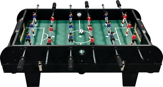 Table de jeux multifonction 2-en-1 Cougar Mini verte/bleue – Baby-foot – Table de billard – Accessoires inclus