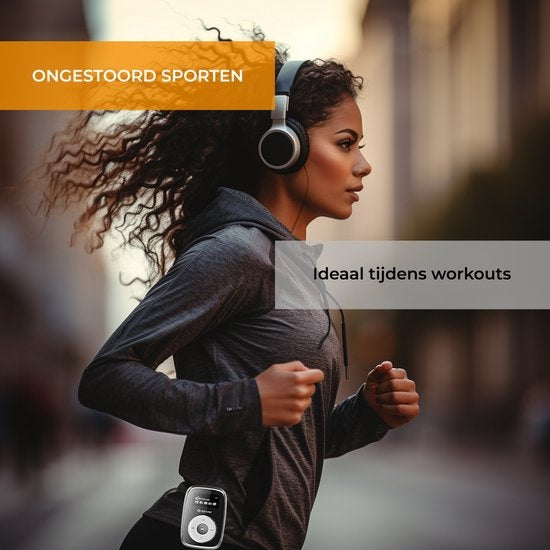 Lecteur MP3 Denver avec écouteurs - 32 Go - mode aléatoire - enfants et adultes - clip de fixation - AUX - MicroSD - MPS316 - noir