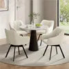 Chaise de salle à manger Yaheetech avec accoudoirs – Beige – 55 x 58,5 x 82 cm – Pivotante à 360° avec revêtement en velours