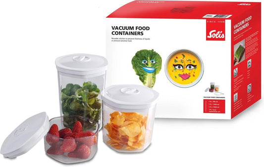 Solis Kit de conservation - Bacs fraîcheur - 3 pièces - Boîte de conservation sous vide
