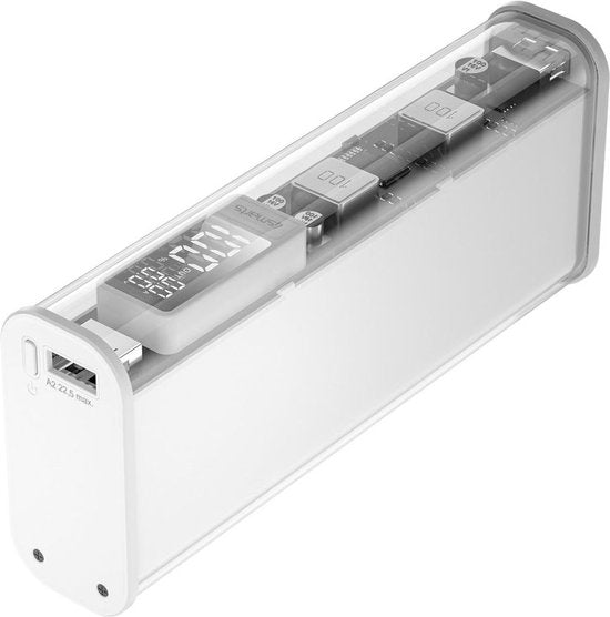 4smarts Lucid Block Powerbank 20,000 mAh - Chargeur rapide 100W - avec affichage numérique - convient pour charger les MacBook/Laptop - Charge rapide et Power Delivery - Blanc