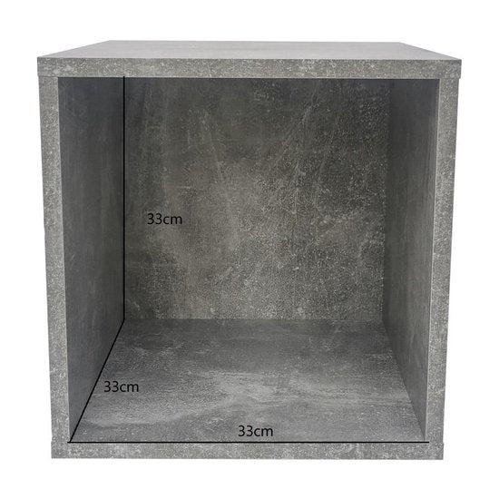 Meuble de rangement pour vinyles LP cube - meuble à disques - système de rangement multifonctionnel - aspect béton gris