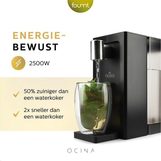 Distributeur d'eau chaude - Ocina - affichage numérique - Bouilloire instantanée de luxe - 3 litres - Noir