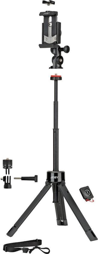 JOBY GripTight PRO TelePod – Trépied pour smartphones et GoPro – Hauteur de travail : 20,8 - 63,5 cm – Noir