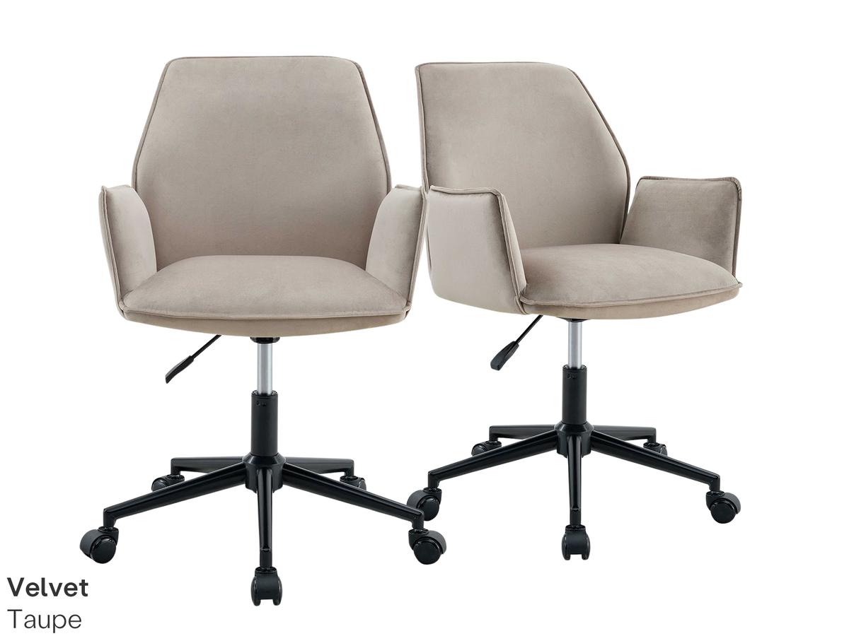 Chaise de bureau Jill en microfibre - Cognac - Lot de 2