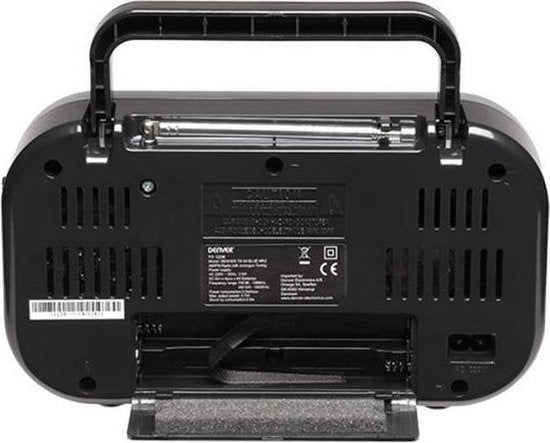 Denver FM Radio Retro - Fonctionne sur batterie ou sur secteur - Radio de cuisine - Radio portable - TR51 - Gris