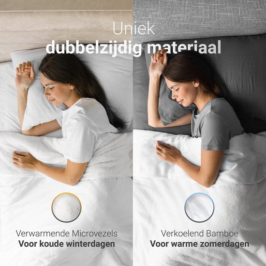 Couverture lestée CozySense® 12 kg - 2 personnes - Couverture lestée - Couverture lestée avec répartition de la pression GLASS-Flow® - Couverture lavable incluse - 200x200 cm - Blanc
