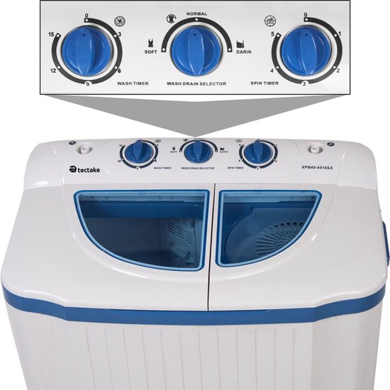 Lave linge et sèche linge TecTake - Blanc et Bleu