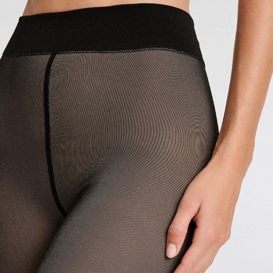 Collant polaire - Noir nude - Taille L/XL - Collant thermique couleur chair - Anti-mailles filées - Legging polaire pour femme