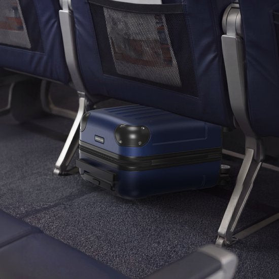 Valise cabine TRVLMORE - 40 x 30 x 20 cm - À placer sous le siège - 24 L - Serrure à combinaison - 4 roulettes - Bleu foncé
