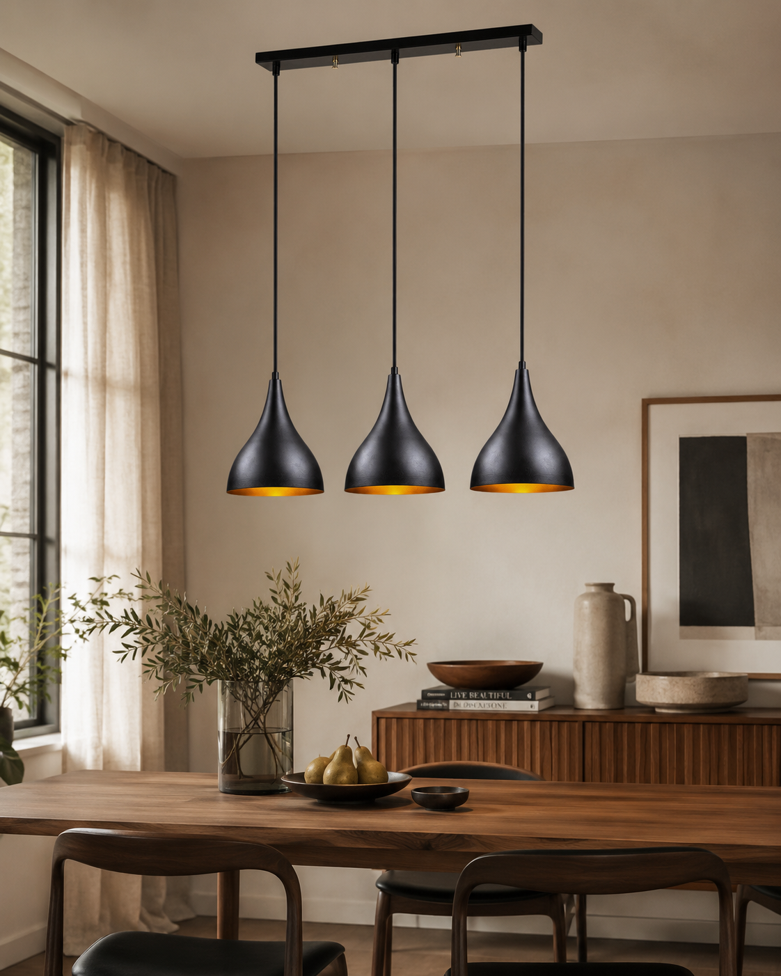 Suspension Squid Lighting - 72 x 22 x 110 cm - Noir