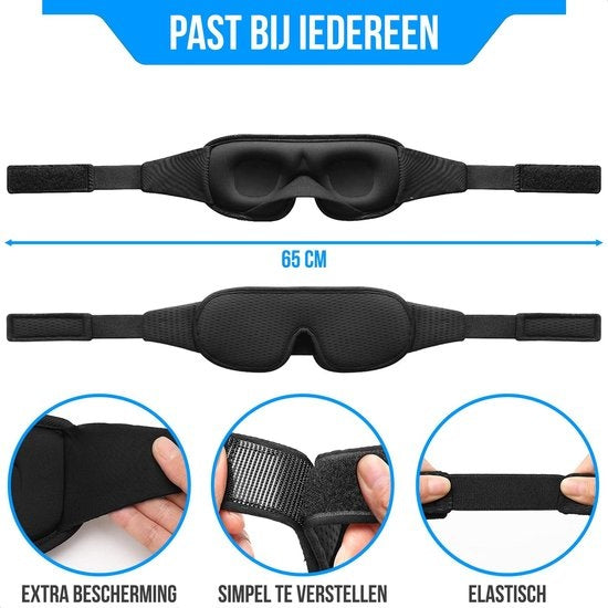 Strex Luxury Sleep Mask - 3D Ergonomic - 100% Darkening - Memory foam - Sleep Mask - Eye Mask