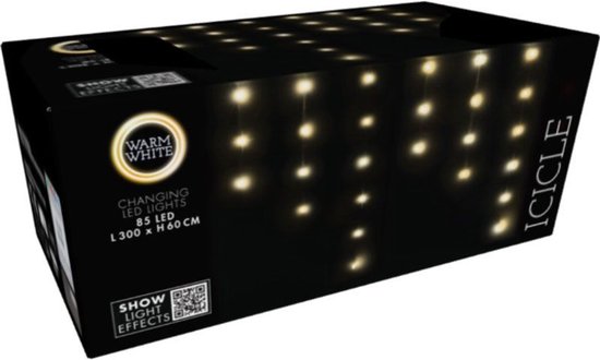 Guirlande lumineuse « IJspegel » 300 cm - Blanc chaud - Éclairage de Noël LED - Minuterie - Télécommande - Effets lumineux - Intérieur-Extérieur