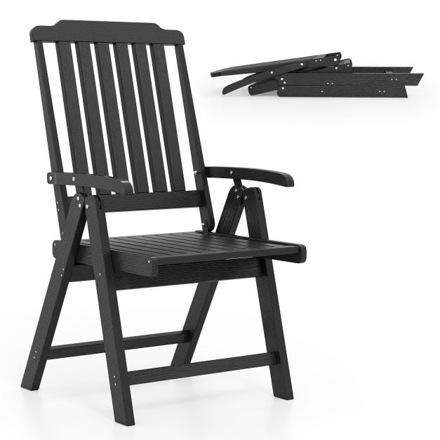 Coast Garden Chair Black - Chaise pliante en plastique avec dossier haut - 55 x 63 x 101 cm