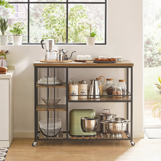 SoBuy SVW18-II-F : chariot de service à 5 étagères, chariot de cuisine à roulettes