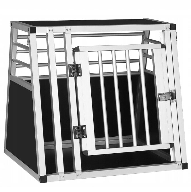 Cage pour chien Woltu en aluminium pour voiture avec clé - Noir - 50 x 60 x 60 cm