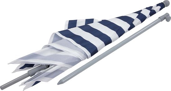Bo-Camp - Parasol - Plage - À bras articulé - Rayé - Ø 165 cm