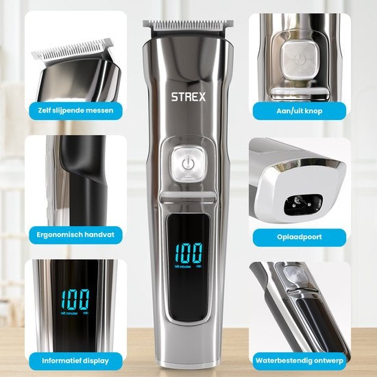 Strex Beard trimmer - 14 in 1 Set - Sans fil et résistant à l'eau - Multigroomer / Bodygroomer / Trimmer