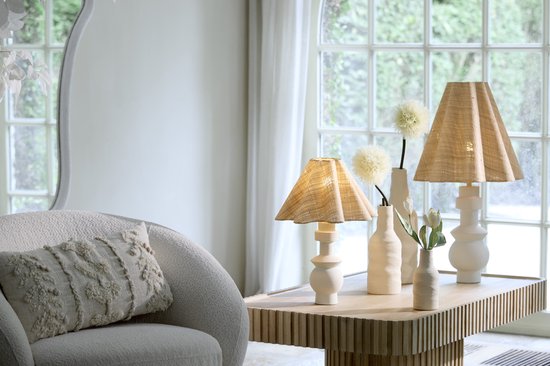 Light & Living - abat-jour - Bezaha - naturel - tissu - Ø 11 cm - E27 - 2035935