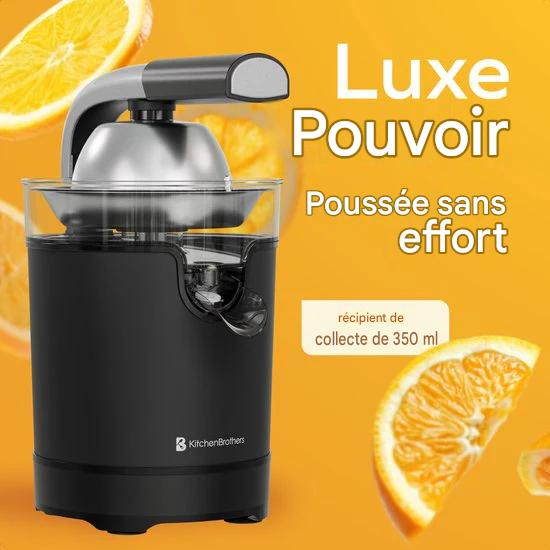 KitchenBrothers Presse-agrumes - Compact - Avec bec et levier de pression - 0.35L - Noir