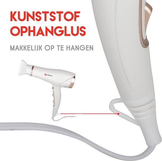 alpina Fohn - Sèche-cheveux - 2300W - Coolshot - Blanc/Rose