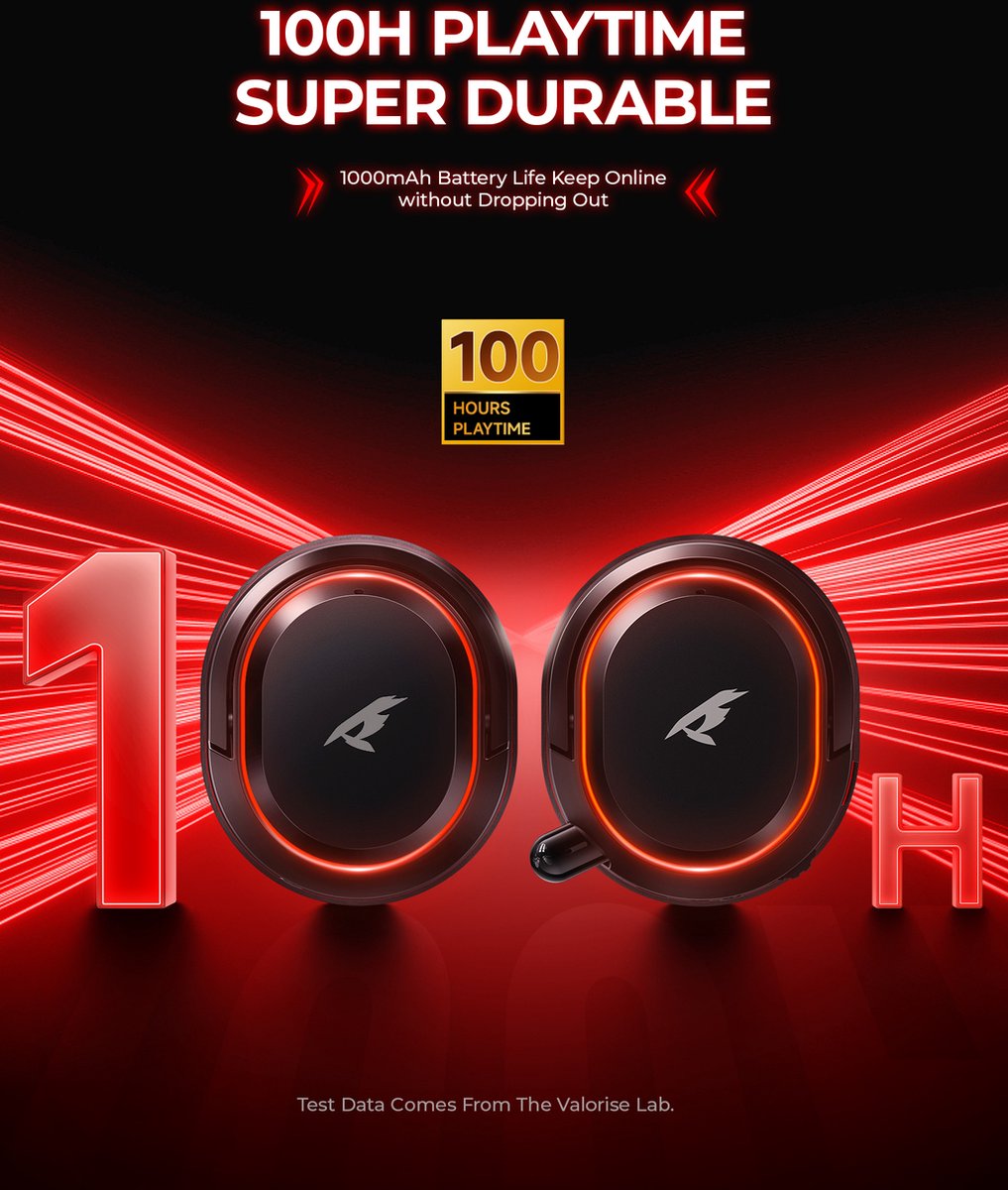 Valorise UG-08S Casque de jeu sans fil 2.4Ghz Noir/Rouge